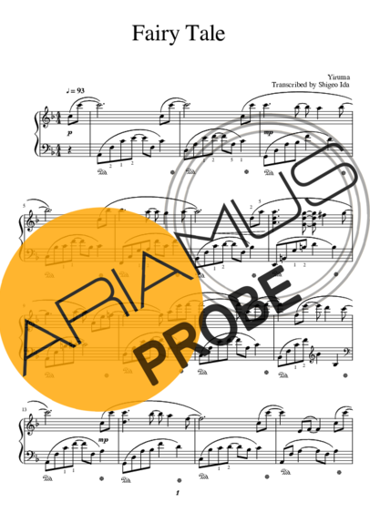 Yiruma Fairy Tale score for Klavier