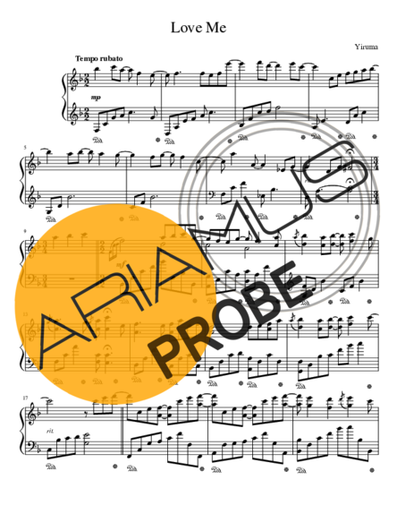 Yiruma Love Me score for Klavier