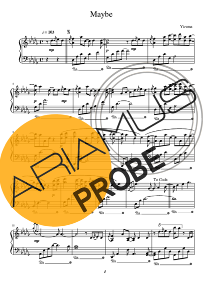 Yiruma Maybe score for Klavier