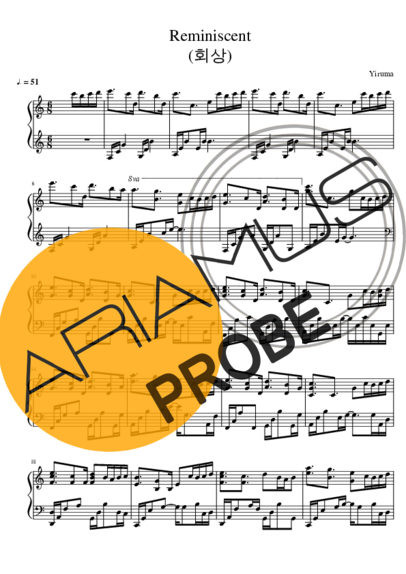 Yiruma Reminiscent Piano Solo score for Klavier