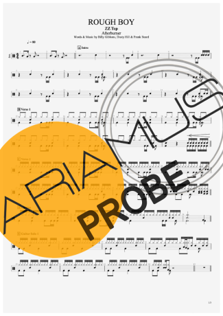 ZZ Top Rough Boy score for Schlagzeug